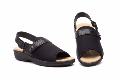 Sandalias Mujer Licra Negro Correa BioUp