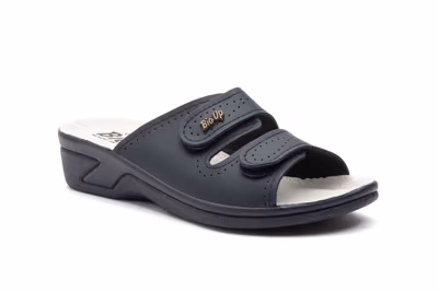 Zuecos Mujer Piel Azul Hebilla BioUp - 2