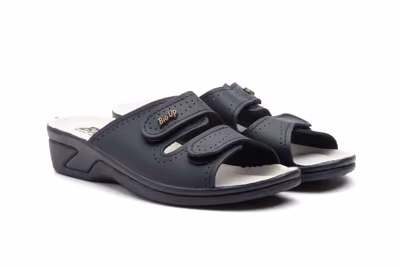 Zuecos Mujer Piel Azul Hebilla BioUp - 5