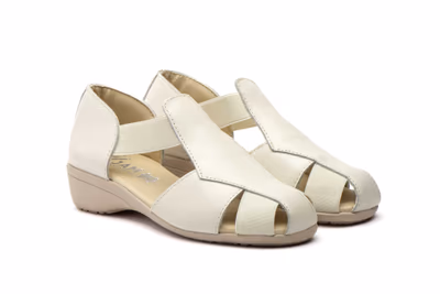 Sandalias Mujer Piel Hielo Elástico Cuña - 5