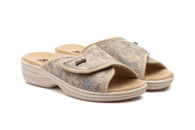 Sandalias Mujer Licra Ida Beige Velcro BioUp - 5