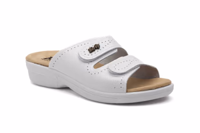 Zuecos Mujer Piel Blanco Velcro BioUp - 2