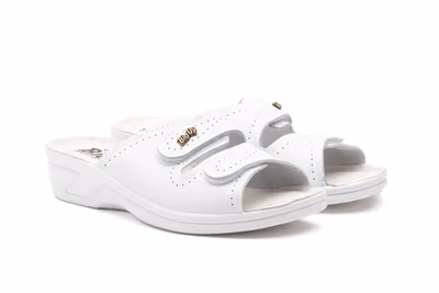 Zuecos Mujer Piel Blanco Velcro BioUp - 5