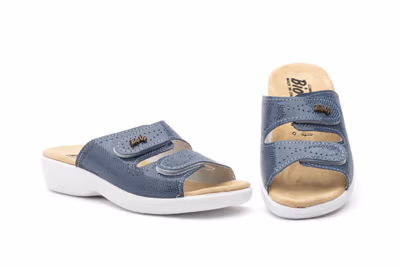 Zuecos Mujer Piel Net Avión Velcro BioUp