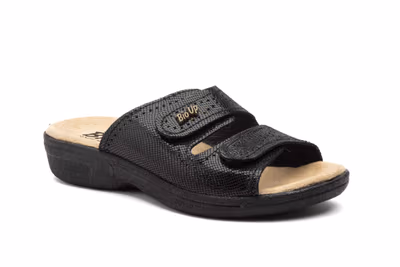 Zuecos Mujer Piel Negro Velcro BioUp - 2