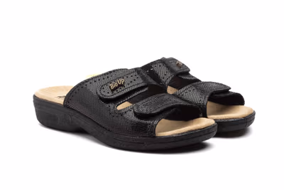Zuecos Mujer Piel Negro Velcro BioUp - 5