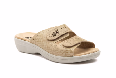 Zuecos Mujer Piel Beige Velcro BioUp - 2