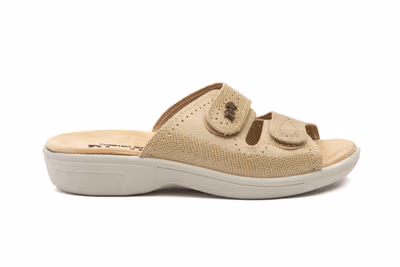 Zuecos Mujer Piel Beige Velcro BioUp - 3