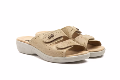 Zuecos Mujer Piel Beige Velcro BioUp - 5