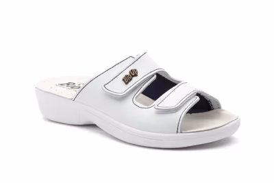 Zuecos Mujer Piel Blanco Velcro BioUp - 2