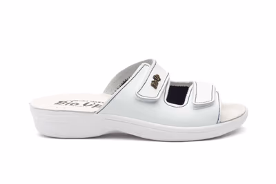 Zuecos Mujer Piel Blanco Velcro BioUp - 3