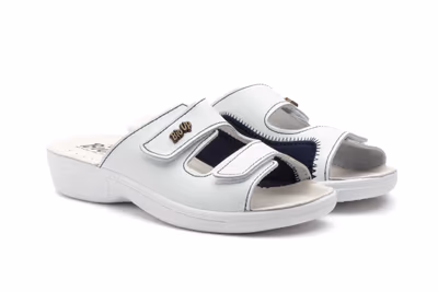 Zuecos Mujer Piel Blanco Velcro BioUp - 6