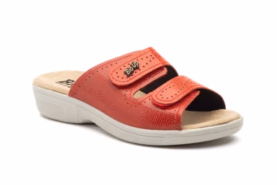 Zuecos Mujer Piel Rojo Velcro BioUp - 2