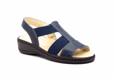 Zueco Anatómico Mujer Piel Azul Metalizado Plantilla Extraíble - 2