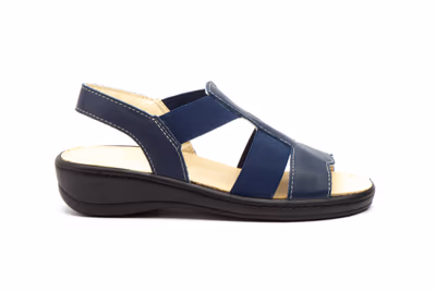 Zueco Anatómico Mujer Piel Azul Metalizado Plantilla Extraíble - 3