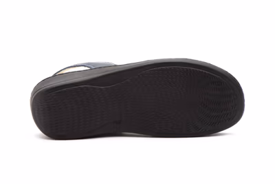 Zueco Anatómico Mujer Piel Azul Metalizado Plantilla Extraíble - 4