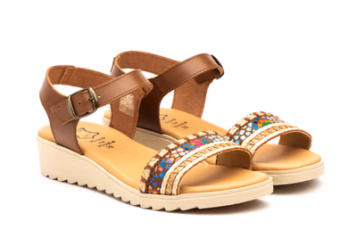 Sandalias Mujer Piel Cuero Multi - 5