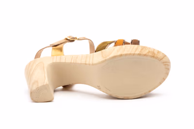 Sandlias Mujer Piel Platino Multi Gel Tacón - 4