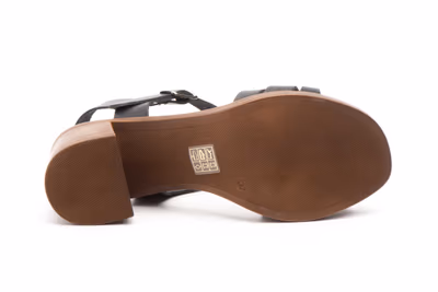 Sandalias Mujer Piel Negro Tacón Encantto - 4