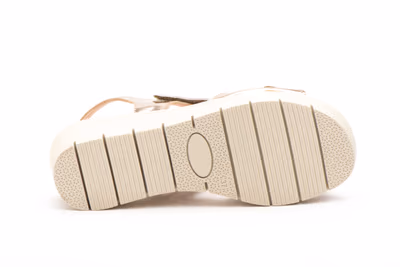 Sandalias Mujer Piel Platino Cuña Yute - 4