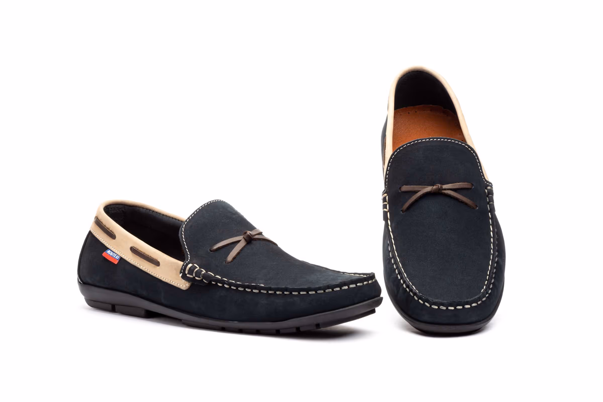 Náuticos Hombre Piel Nobuck Marino