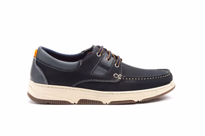Náuticos Hombre Piel Nobuck Marino Cordones - 3