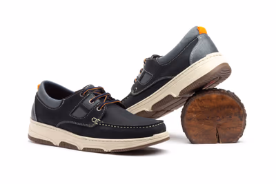 Náuticos Hombre Piel Nobuck Marino Cordones - 6