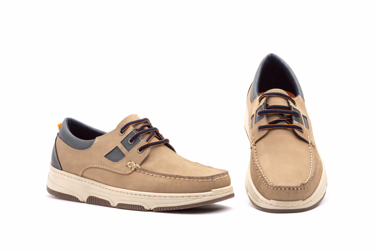 Náuticos Hombre Piel Nobuck Arena Cordones