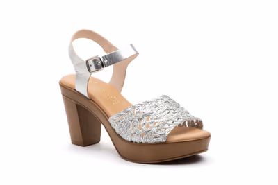 Sandalias Mujer Piel Plata - 2