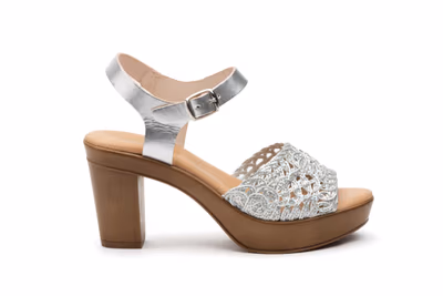 Sandalias Mujer Piel Plata - 3