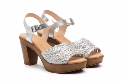 Sandalias Mujer Piel Plata - 5