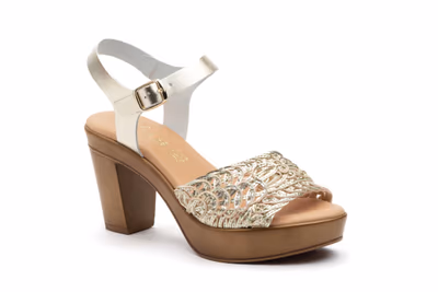 Sandalias Mujer Piel Platino - 2