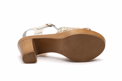 Sandalias Mujer Piel Platino - 3