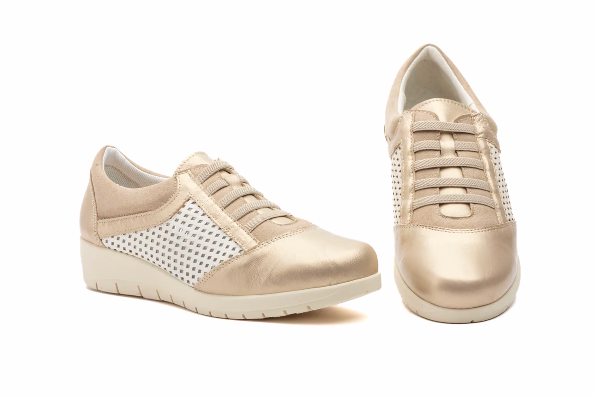 Zapatos Mujer Piel Platino