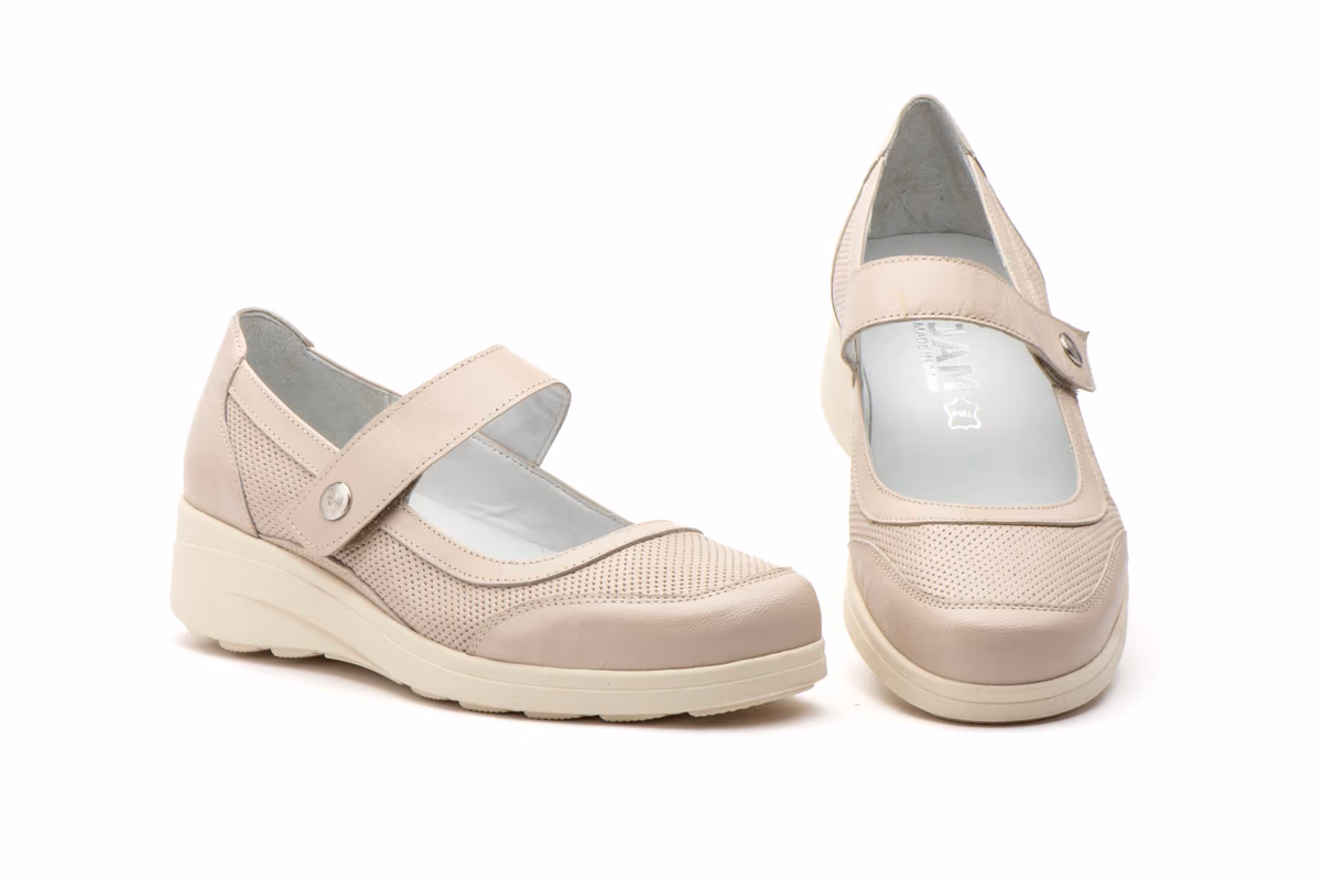 Zapatos Mujer Piel Beige