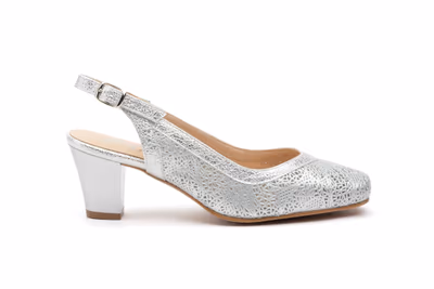 Zapatos Mujer Piel Plata - 3