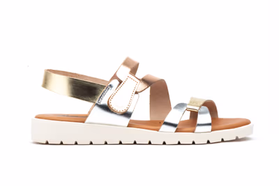 Sandalias Mujer Piel Metales - 3