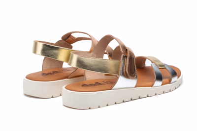 Sandalias Mujer Piel Metales - 6