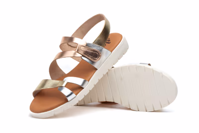 Sandalias Mujer Piel Metales - 7