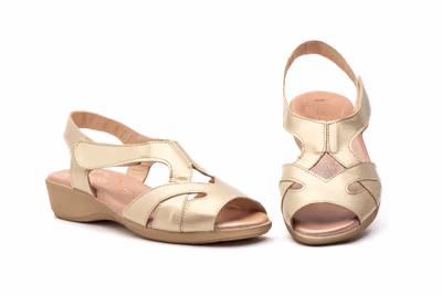 Sandalias Mujer Piel Platino Gel 