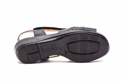 Sandalias Mujer Piel Negro Gel - 3