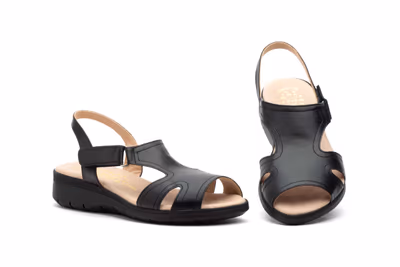Sandalias Mujer Piel Negro