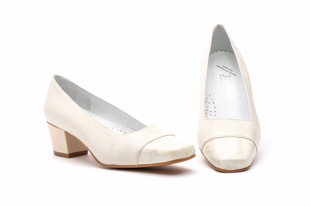 Zapatos Mujer Piel Beige Tacón