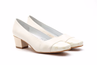 Zapatos Mujer Piel Beige Tacón - 5