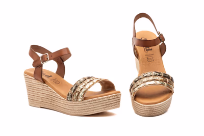 Sandalias Mujer Piel Cuero - 1