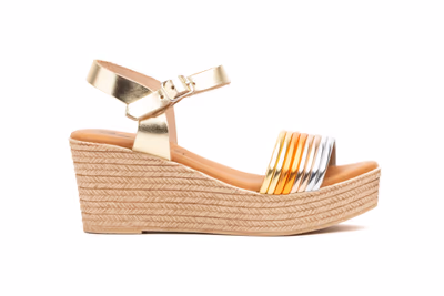 Sandalias Mujer Piel Platino Metales - 3