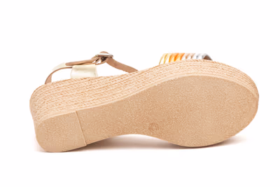 Sandalias Mujer Piel Platino Metales - 4