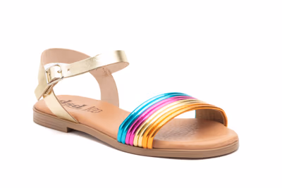 Sandalias Mujer Piel Platino Metal Multi - 2