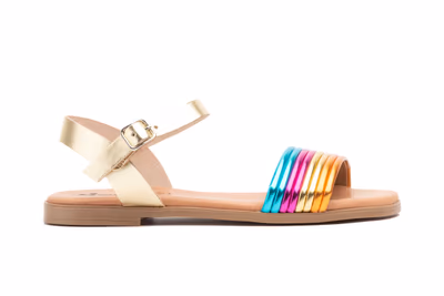 Sandalias Mujer Piel Platino Metal Multi - 3