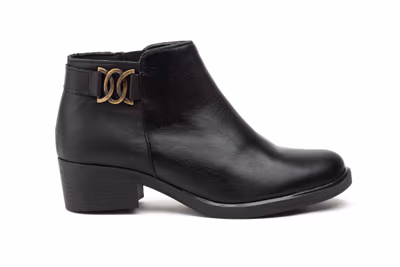 Botín Mujer Piel Negro - 3